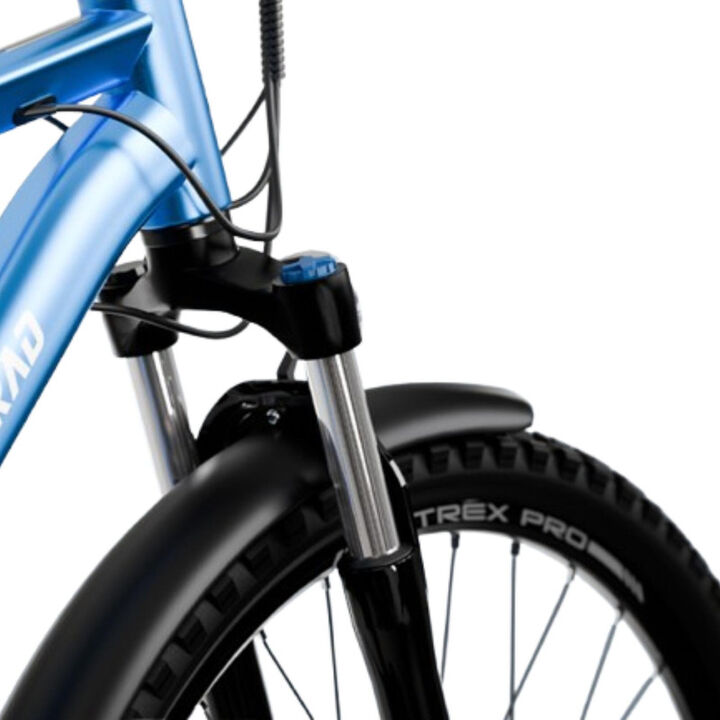 Una resistente Bicicleta el&eacute;ctrica MTB r&iacute;gida con un estructura de acero paso a paso, dise&ntilde;ado para paseos c&oacute;modos por la ciudad y senderos ligeros. Impulsado por un motor de 36V 250W con 5 niveles de asistencia al pedaleo, entrega hasta Alcance de 35 kil&oacute;metros en PAS. Caracter&iacute;sticas Neum&aacute;ticos 27,5&rdquo;, suspensi&oacute;n delantera, y frenos de disco con corte autom&aacute;tico para un viaje suave y seguro. Ideal para jinetes 5 a 6 pies con un Capacidad de carga de 110 kg.