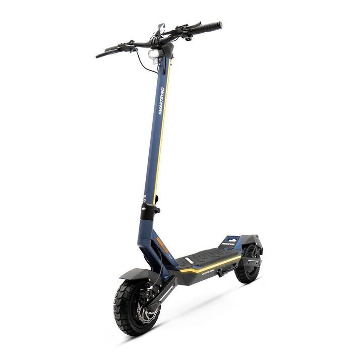 Patinete el&eacute;ctrico certificado con una potencia m&aacute;xima de 2800W doble motor 48V, bater&iacute;a de litio de 20.000 mAh con hasta 75 km de autonom&iacute;a, ruedas de 10" neum&aacute;ticas tubeless, frenos hidr&aacute;ulicos, suspensi&oacute;n delantera y trasera por elast&oacute;meros, triple frenada, intermitentes y APP compatible