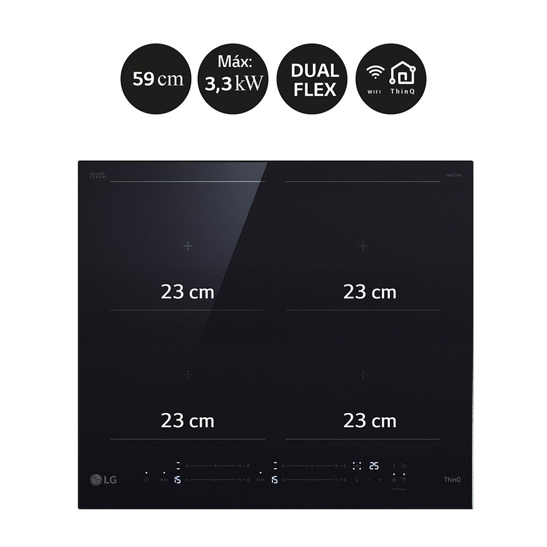 Placa de inducci&oacute;n CBIZ2437B 59 cm Negra