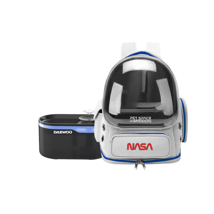 Pack Mochila Nasa Azul + Fuente de Agua auto