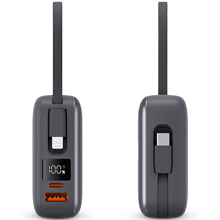 La power bank KSIX de 20.000 mAh es la opci&oacute;n ideal para aquellos que necesitan una carga potente y eficiente en cualquier momento. Con una potencia de salida de hasta 22,5 W y compatibilidad con la tecnolog&iacute;a de carga r&aacute;pida Power Delivery 3.0, garantiza una carga veloz y segura para smartphones, tablets y otros dispositivos. Su dise&ntilde;o incorpora cables USB-C y Lightning integrados, eliminando la necesidad de llevar cables adicionales.