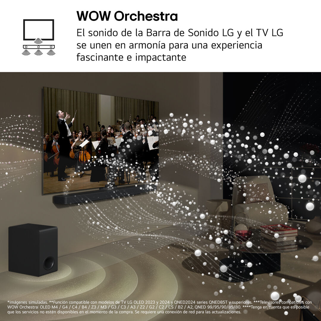 Barra 5.1.1 con sub y traseros &ldquo;wireless&rdquo;, Dolby Atmos, IA y dise&ntilde;o premium.