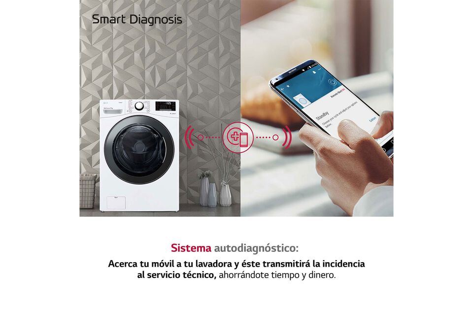 Lavadora LG 17 kg con Inverter Direct Drive, Steam y fondo 77 cm