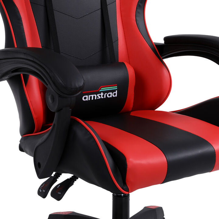 <!DOCTYPE html>
<html lang="es">
<head>
  <meta charset="UTF-8">
  <title>Amstrad AMS-800-RED - Silla Gaming</title>
  <style>
    body {
      font-family: Arial, sans-serif;
      max-width: 600px;
      margin: 40px auto;
      color: #222;
    }

    h2 {
      color: #cc0000;
      margin-bottom: 10px;
    }

    .descripcion {
      background-color: #f9f9f9;
      border-left: 4px solid #cc0000;
      padding: 12px 16px;
      margin-bottom: 20px;
      line-height: 1.6;
    }

    table {
      width: 100%;
      border-collapse: collapse;
    }

    table tr:nth-child(even) {
      background-color: #f5f5f5;
    }

    table td {
      padding: 8px 12px;
      border-bottom: 1px solid #ddd;
    }

    table td:first-child {
      font-weight: bold;
      width: 55%;
    }
  </style>
</head>
<body>

  <h2>Amstrad AMS-800-RED &mdash; Silla Gaming Negro & Rojo</h2>

  <div class="descripcion">
    Amstrad te ofrece su silla AMS-800-RED en negro y rojo, con coj&iacute;n lumbar incluido.
  </div>

  <h2>Especificaciones</h2>

  <table>
    <tr>
      <td>Colores</td>
      <td>Negro y rojo</td>
    </tr>
    <tr>
      <td>Reposabrazos</td>
      <td>2</td>
    </tr>
    <tr>
      <td>Inclinaci&oacute;n del respaldo</td>
      <td>Hasta 150&deg;</td>
    </tr>
    <tr>
      <td>Coj&iacute;n lumbar y reposacabezas</td>
      <td>Incluidos</td>
    </tr>
    <tr>
      <td>Profundidad</td>
      <td>47 cm</td>
    </tr>
    <tr>
      <td>Ancho del asiento (entre reposabrazos)</td>
      <td>47 cm</td>
    </tr>
    <tr>
      <td>Ancho del respaldo</td>
      <td>54 cm</td>
    </tr>
    <tr>
      <td>Altura del asiento</td>
      <td>De 42 a 52 cm</td>
    </tr>
    <tr>
      <td>Peso m&aacute;ximo soportado</td>
      <td>130 kg</td>
    </tr>
    <tr>
      <td>Peso del producto</td>
      <td>14 kg</td>
    </tr>
    <tr>
      <td>Materiales</td>
      <td>PVC, Espuma, Nylon, Metal, Madera contrachapada</td>
    </tr>
  </table>

</body>
</html>