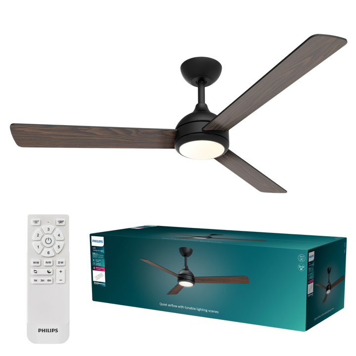 Ventilador de Techo Velyx 52&Prime; DC Negro madera