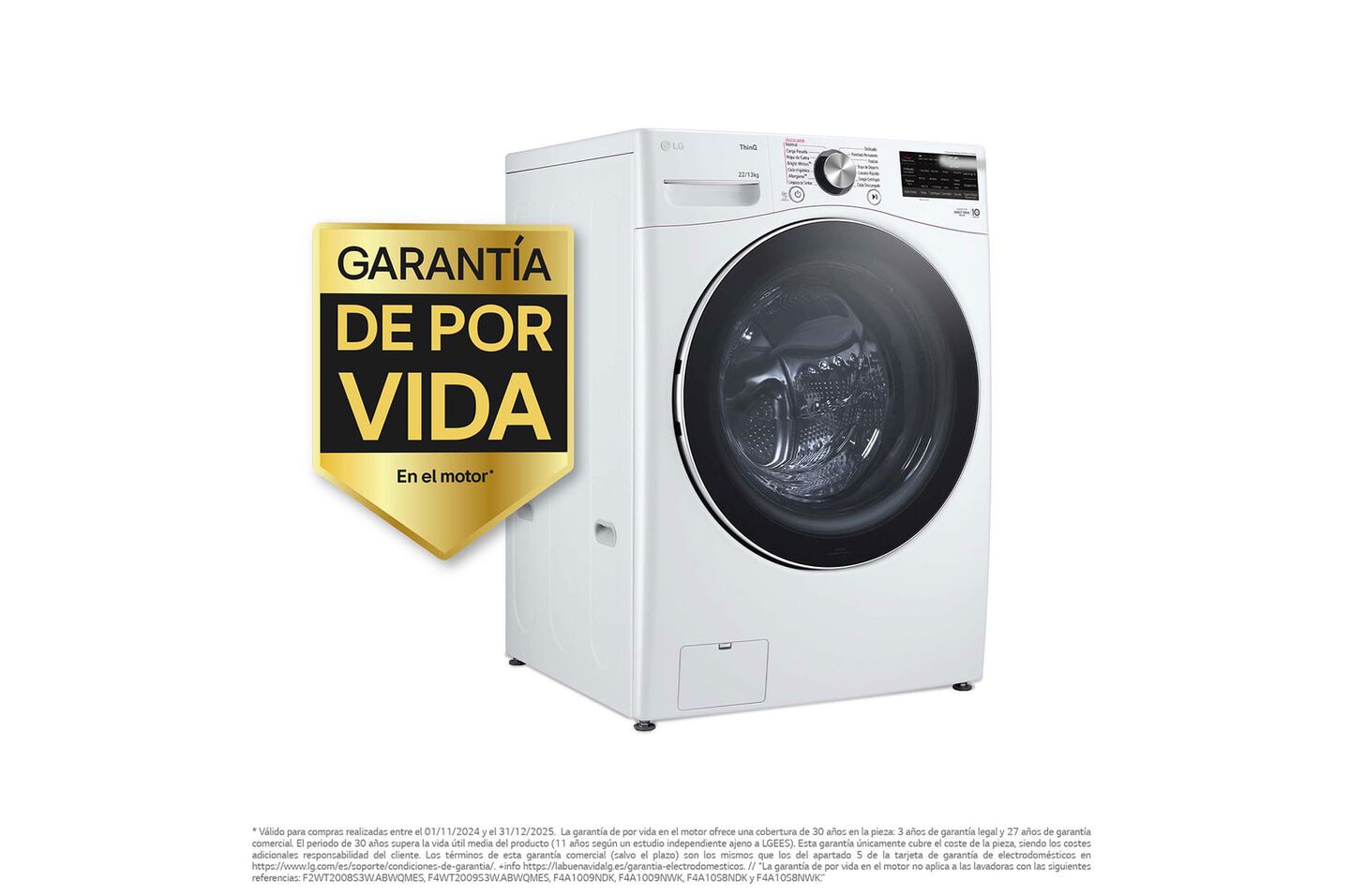 Lavadora LG 20 kg con AI Direct Drive, TurboWash 360&ordm; y fondo 77 cm