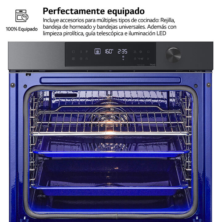 Horno multifunci&oacute;n pirol&iacute;tico de 76 litros con InstaView, EasyClean, Air Fry, Air Sous-Vide y dise&ntilde;o en acero negro mate. Clase A+ y cocci&oacute;n uniforme ProBake.