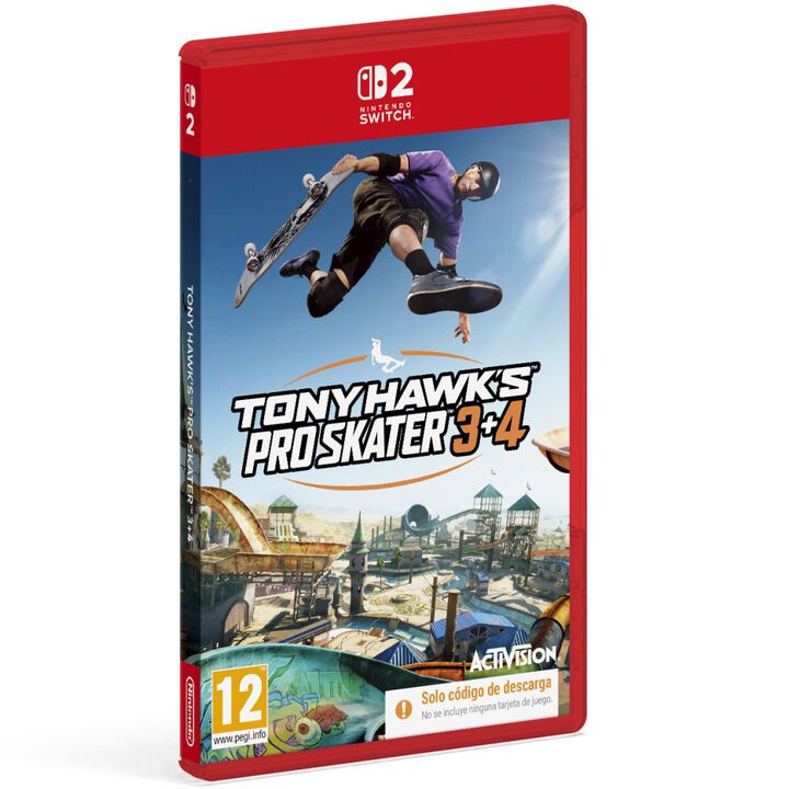 TONY HAWK'S PRO SKATER 3 + 4 SWITCH2 CAJA CON C&Oacute;DIGO DE DESCARGA DIGITAL PARA NINTENDO SWITCH 2 VERSI&Oacute;N ESPA&Ntilde;OLA GARANT&Iacute;A EUROPEA EU WARRANTY