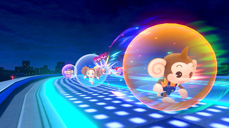 SUPER MONKEY BALL: BANANA RUMBLE PARA NINTENDO SWITCH JUEGO FÍSICO VERSIÓN ESPAÑOLA GARANTÍA EUROPEA NINTENDO SWITCH
IDIOMAS:
¡Únete a AiAi y compañía en Super Monkey Ball Banana Rumble, donde puedes competir hasta con 16 jugadores en línea en varios modos de juego para llegar a lo más alto de la clasificación! También puedes colaborar con tus colegas en el modo cooperativo para 4 jugadores o dejarte llevar por una apasionante y entretenida historia en la nueva experiencia del modo Aventura.
 
Video will open in a new window
Características:
Atrévete con el multijugador en línea para hasta 16 jugadores o con el multijugador local para hasta 4 jugadores.
Queda con hasta 3 colegas y déjate llevar por una apasionante y entretenida historia en el modo Aventura, donde AiAi y su pandilla viajan en busca de 7 misteriosos artefactos que, según la leyenda, podrían ser la llave para dar con el Plátano Legendario en los más de 200 niveles completamente nuevos.
¡Presume de estilo! Personaliza tu personaje y tu bola simia con más de 300 elegantes objetos entre los que elegir.
Disfruta de una experiencia de juego fácil de entender, pero tan difícil como satisfactoria de dominar.
Usa el nuevo acelerón giratorio para dejar atrás a tus rivales o encontrar nuevos atajos rumbo a la victoria.