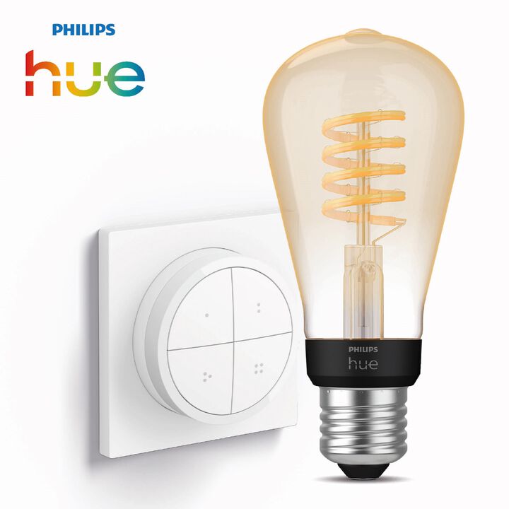 Bombilla Inteligente Filam. blanco E 27 ST64 + Tap Dial Switch