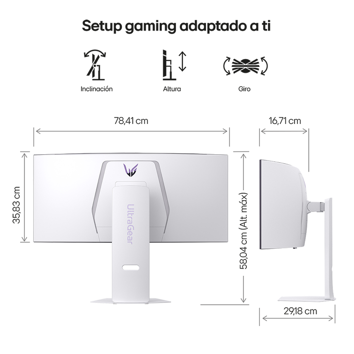 Monitor OLED curvo 34" WQHD 240Hz con webOS y HDR True Black