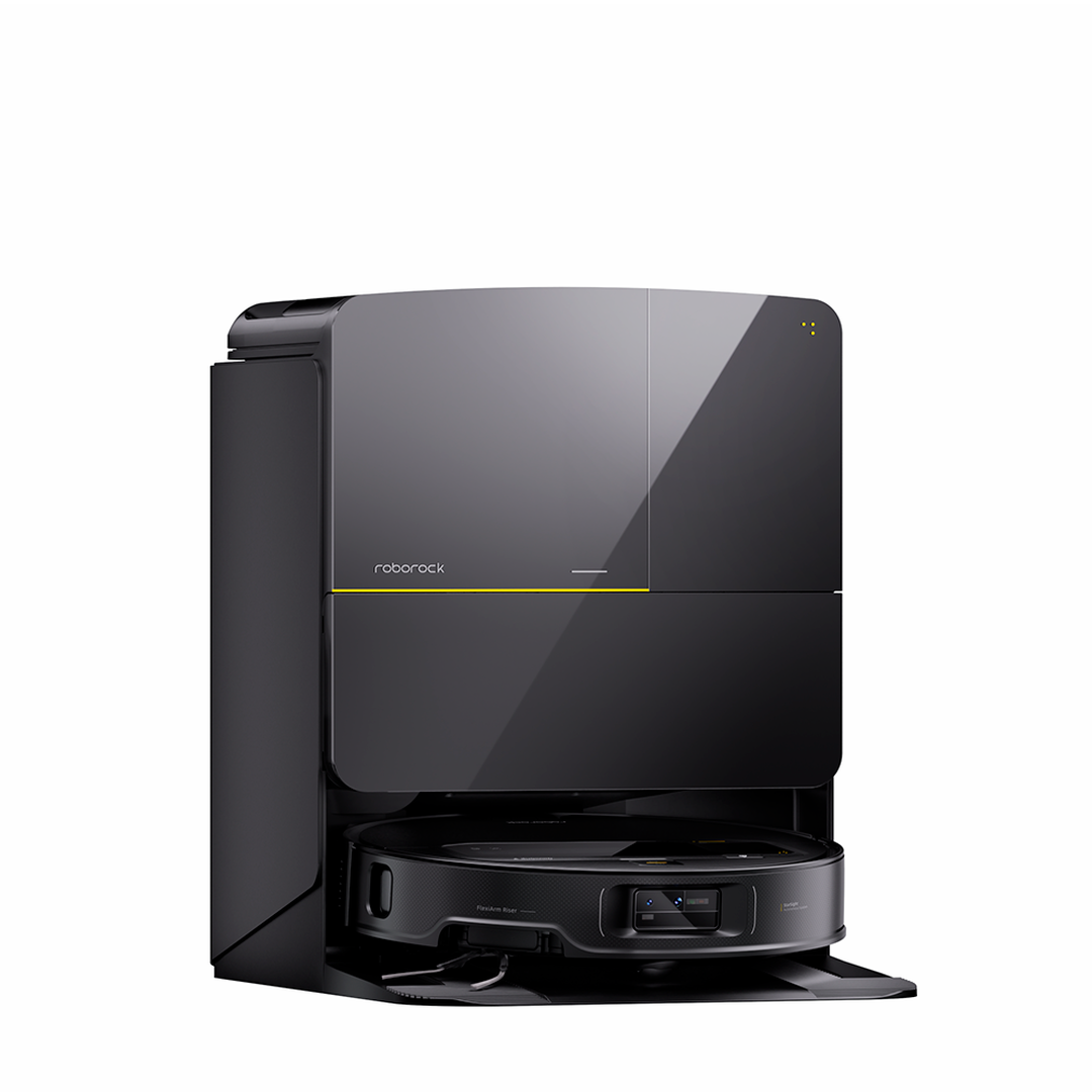 Descubre el robot friegasuelos Roborock Saros Z70, un dispositivo potente de 65W que ofrece hasta 180 minutos de autonomía y un funcionamiento silencioso de solo 65 dB(A), todo en un elegante diseño negro.