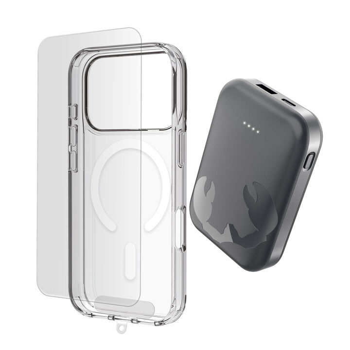 <p>Este pack 3 en 1 ha sido dise&ntilde;ado para ofrecer una soluci&oacute;n completa de protecci&oacute;n y autonom&iacute;a para tu iPhone. Incluye una powerbank magn&eacute;tica, una funda resistente y un protector de pantalla de vidrio templado, garantizando seguridad, comodidad y rendimiento en el uso diario.</p>
<p>La powerbank magn&eacute;tica de 10000 mAh permite cargar tu iPhone de forma inal&aacute;mbrica, asegurando un acople firme y estable gracias a sus imanes integrados. Su dise&ntilde;o compacto y ligero la convierte en el complemento ideal para llevar siempre contigo, proporcionando bater&iacute;a adicional cuando m&aacute;s la necesitas.</p>
<p>La funda protectora protege frente a golpes, ca&iacute;das y ara&ntilde;azos, manteniendo el dise&ntilde;o original del dispositivo y ofreciendo un ajuste preciso con acceso total a botones y puertos.</p>
<p>El protector de pantalla de vidrio templado a&ntilde;ade una capa extra de seguridad, protegiendo la pantalla contra impactos y desgaste diario. Mantiene una excelente claridad y sensibilidad t&aacute;ctil para una experiencia de uso fluida.</p>
<p>Este pack es perfecto para quienes buscan una soluci&oacute;n pr&aacute;ctica, completa y fiable para proteger su iPhone y mantenerlo siempre operativo.</p>
<h3>Caracter&iacute;sticas principales</h3>
<ul>
<li>Pack completo 3 en 1: funda + protector de pantalla + powerbank</li>
<li>Powerbank magn&eacute;tica de 10000 mAh compatible con MagSafe</li>
<li>Carga inal&aacute;mbrica r&aacute;pida y sin cables</li>
<li>Dise&ntilde;o compacto, ligero y f&aacute;cil de transportar</li>
<li>Puerto USB-C para carga alternativa</li>
<li>Funda resistente a golpes y ara&ntilde;azos con ajuste preciso</li>
<li>Protector de pantalla de vidrio templado de alta dureza</li>
<li>Alta transparencia y sensibilidad t&aacute;ctil</li>
<li>Instalaci&oacute;n sencilla con kit incluido</li>
<li>Protecci&oacute;n contra sobrecarga, sobrecalentamiento y cortocircuitos</li>
</ul>
<h3>Contenido del pack</h3>
<ul>
<li>1 x Powerbank magn&eacute;tica inal&aacute;mbrica 10000 mAh</li>
<li>1 x Funda protectora compatible con iPhone</li>
<li>1 x Protector de pantalla de vidrio templado</li>
<li>Kit de limpieza e instalaci&oacute;n</li>
</ul>
<h3>Ideal para</h3>
<ul>
<li>Usuarios que buscan un pack completo y listo para usar</li>
<li>Personas que necesitan bater&iacute;a extra durante el d&iacute;a</li>
<li>Quienes desean proteger su iPhone sin comprometer el dise&ntilde;o</li>
<li>Usuarios que valoran comodidad, funcionalidad y durabilidad</li>
</ul>