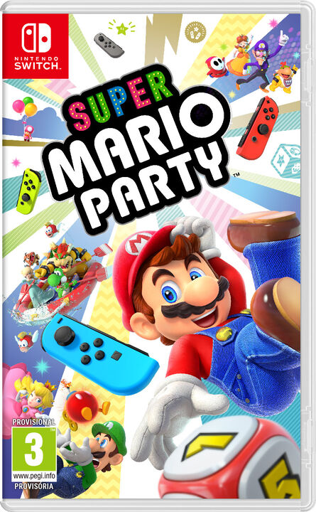 Lanzamiento: 5 de Octubre de 2018
    
    
¡La serie Mario Party llega a Nintendo Switch con diversión de alto voltaje para todo el mundo!
 
Video will open in a new window
El juego de mesa original sube el listón con elementos de estrategia más profunda, como dados específicos para cada personaje. También cuenta con nuevas formas de jugar, incluidos minijuegos manejados con los Joy-Con y nuevos modos para disfrutar con la familia y amigos.
El juego de mesa se mantiene fiel a la estructura de juego básica con cuatro jugadores que se mueven por turnos sobre el tablero en busca de estrellas. También es posible conectar dos consolas Nintendo Switch y disfrutar de este estilo de juego y del modo Sala de recreo de Toad.
Disfruta de nuevos modos, nuevos minijuegos y de la dinámica de juego original sobre el tablero donde, cuando y con quien quieras.