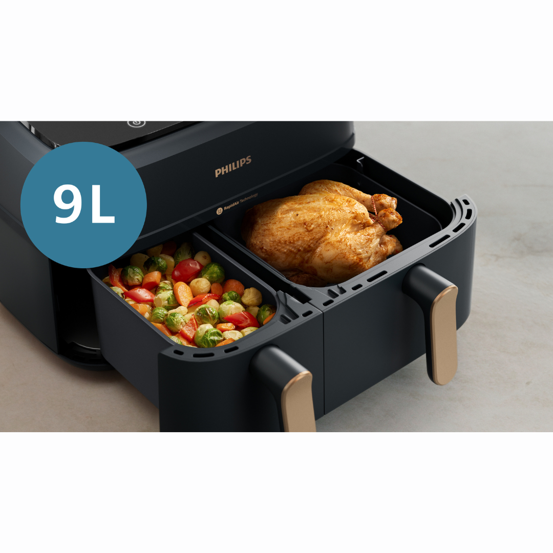 Airfryer 2 en 1 Serie 3000 con doble cesta negra