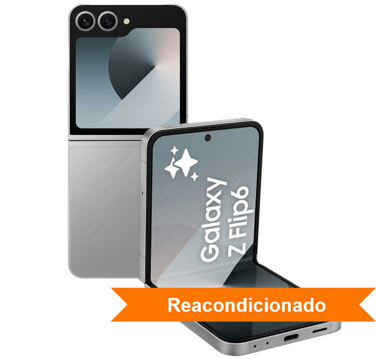 <h2>Samsung Galaxy Z Flip 6 256 GB Reacondicionado &ndash; Estado Premium A+</h2>

<p>El <strong>Samsung Galaxy Z Flip 6 de 256 GB Reacondicionado en Estado Premium A+</strong> es un smartphone plegable innovador disponible a un precio competitivo. Este dispositivo ha sido sometido a un riguroso proceso de inspecci&oacute;n, pruebas t&eacute;cnicas y limpieza para garantizar un perfecto funcionamiento operativo del dispositivo (pantalla interna, externa y bisagra).</p>

<p>✨ <strong>Grado Est&eacute;tico Premium (A+):</strong> Dispositivos con muy poco uso y mantenidos en las mejores condiciones, con m&iacute;nimos desperfectos muy poco visibles a simple vista en pantalla, carcasa lateral y trasera, c&aacute;maras o botones.</p>

<ul>
  <li>⚙️ <strong>Revisi&oacute;n por</strong> expertos en + de 80 puntos</li>
  <li>🛡️ <strong>Reacondicionados con</strong> componentes originales</li>
  <li>🔋 <strong>Al menos</strong> un 85% de la capacidad de su bater&iacute;a</li>
  <li>📆 <strong>30 d&iacute;as</strong> de prueba</li>
  <li>💳 <strong>Pago en</strong> 24 meses, sin intereses</li>
  <li>✅ <strong>Garant&iacute;a del</strong> proveedor de 36 meses
    <br><em>*Nota sobre la resistencia al agua: Al ser un producto reacondicionado, no se garantiza la estanqueidad ni la resistencia al agua originales.</em></li>
</ul>

<h3>&iquest;Qu&eacute; incluye el paquete?</h3>
<p>Para reducir el impacto ambiental, el producto se presenta en un embalaje sostenible y optimizado:</p>
<ul>
  <li>1x Samsung Galaxy Z Flip 6 256 GB (Color: Gris)</li>
  <li>1x Cable de carga compatible</li>
  <li>1x Herramienta de extracci&oacute;n de tarjeta SIM</li>
  <li><em>Nota: El producto se env&iacute;a en una caja de cart&oacute;n gen&eacute;rica. No se incluyen auriculares, adaptador de corriente de pared ni tarjeta SIM.</em></li>
</ul>
