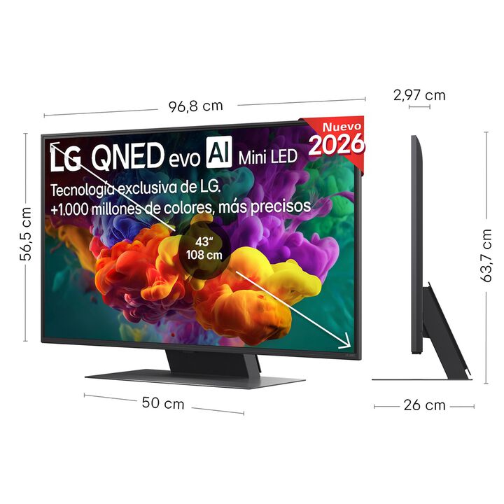 Smart TV LG QNED evo MiniLED AI QNED87 43 pulgadas 4K 2026