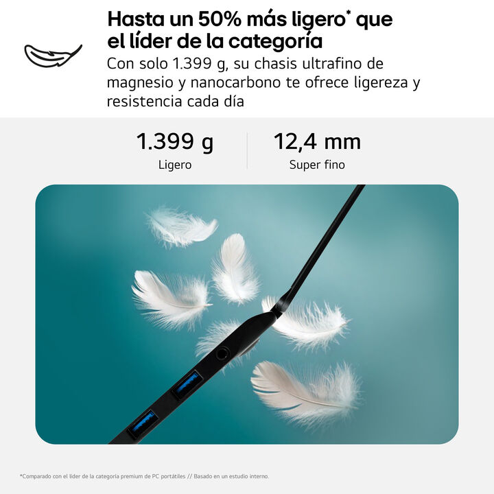 Port&aacute;til 16" LG gram Pro 2en1 - 16T90TP, Windows 11, Intel&reg; Arrow Lake H, 32 GB RAM, 1TB SSD, Panel OLED WQXGA+ (2880x1800), Ligero 1,4 kg, 19