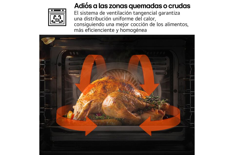 Horno Pirolítico LG, 72 L, Clasificación A, Convección, Acero