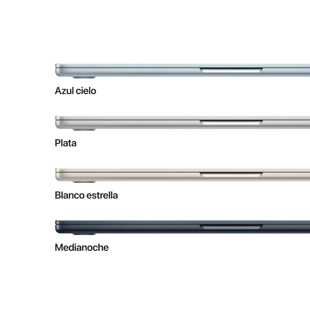 Al MacBook Air de 13 pulgadas con chip M4 trabajar y jugar no le pesa lo m&aacute;s m&iacute;nimo. Gracias a la combinaci&oacute;n de Apple Intelligence, una brillante pantalla Liquid Retina, hasta 18 horas de autonom&iacute;a y un dise&ntilde;o superfino, ligero y ultrarresistente, el MacBook Air est&aacute; pensado para hacer lo que quieras donde quieras. 16 GB, 512 GB SSD.