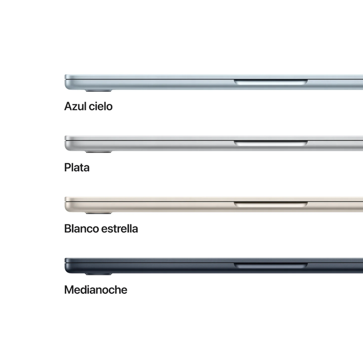 Al MacBook Air de 13 pulgadas con chip M4 trabajar y jugar no le pesa lo m&aacute;s m&iacute;nimo. Gracias a la combinaci&oacute;n de Apple Intelligence, una brillante pantalla Liquid Retina, hasta 18 horas de autonom&iacute;a y un dise&ntilde;o superfino, ligero y ultrarresistente, el MacBook Air est&aacute; pensado para hacer lo que quieras donde quieras. 16 GB, 512 GB SSD.
