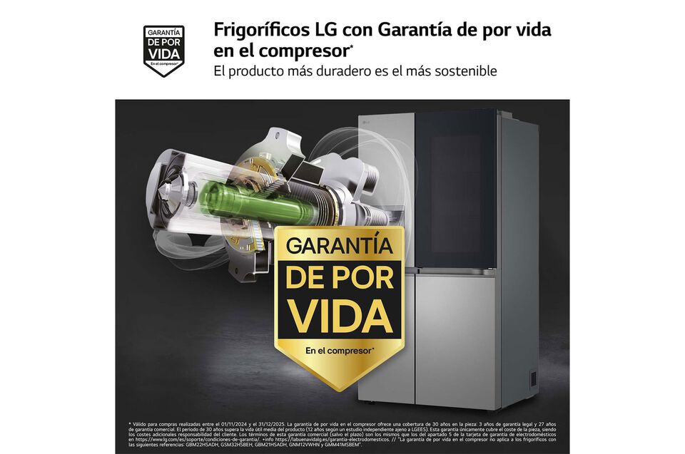 Frigor&iacute;fico Side by Side 628 L con InstaView, DoorCooling+, LINEARCooling y dispensador agua/hielo.