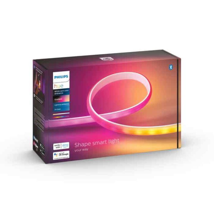 Tira de Led HUE LightStrips Gradient Base 2 Metros. LED integrado RGB. Bridge NO incluido.
Con tecnología Gradient y diseño flexible, la Philips Hue gradient lightstrip ofrece una potente combinación de luz colorida para cualquier estancia de tu hogar. No compatible con extensiones y bases de versiones anteriores.