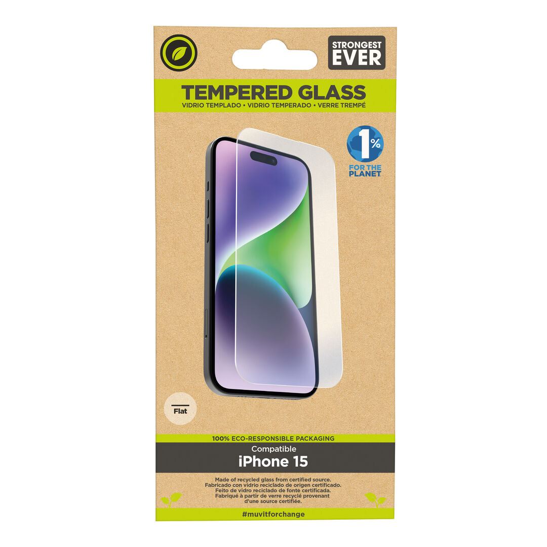 &iexcl;Cuida tu dispositivo y contribuye a cuidar el planeta! Nuestro protector de pantalla eco responsable muvit for change, aporta protecci&oacute;n extra a la pantalla de tu Smartphone sin perder la sensibilidad al tacto. De alta resistencia a impactos y ara&ntilde;azos con una dureza de 9H (m&aacute;xima escala), evitar&aacute; la rotura de tu pantalla ante un golpe o ca&iacute;da. Su tratamiento oleo f&oacute;bico, repele agua, grasa y suciedad. En muvit for change nos comprometemos a donar el 1% de los ingresos para el planeta*.
