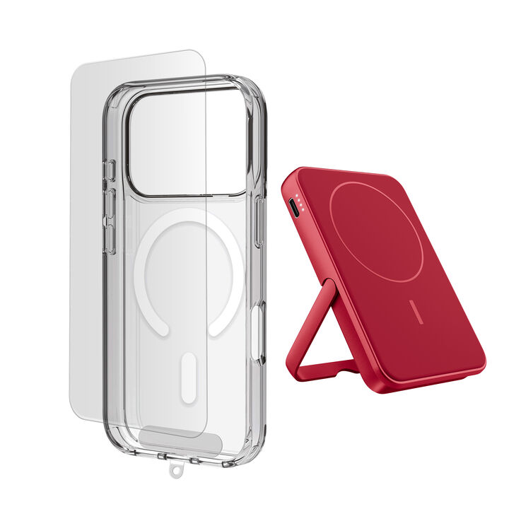 <p>Este pack 3 en 1 ha sido dise&ntilde;ado para ofrecer protecci&oacute;n integral y autonom&iacute;a extra a tu iPhone. Combina una powerbank magn&eacute;tica, una funda resistente y un protector de pantalla de vidrio templado, garantizando seguridad, comodidad y energ&iacute;a en todo momento.</p>
<p>La powerbank magn&eacute;tica de 5000 mAh permite cargar tu iPhone de forma inal&aacute;mbrica, con un acople firme y estable gracias a sus imanes integrados. Su dise&ntilde;o compacto y ligero la hace perfecta para llevarla siempre contigo, asegurando bater&iacute;a extra cuando m&aacute;s la necesitas.</p>
<p>La funda protectora protege frente a golpes, ca&iacute;das y ara&ntilde;azos, manteniendo el dise&ntilde;o original del iPhone y garantizando acceso completo a botones y puertos.</p>
<p>El protector de pantalla de vidrio templado a&ntilde;ade una capa extra de seguridad, protegiendo la pantalla frente a impactos y desgaste diario. Mantiene la claridad y la sensibilidad t&aacute;ctil para una experiencia de uso fluida y c&oacute;moda.</p>
<p>Este pack es ideal para quienes buscan comodidad, protecci&oacute;n y rendimiento en un solo producto, optimizando la durabilidad y funcionalidad de su iPhone.</p>
<h3>Caracter&iacute;sticas principales</h3>
<ul>
<li>Pack completo 3 en 1: funda + protector de pantalla + powerbank</li>
<li>Powerbank magn&eacute;tica de 5000 mAh compatible con MagSafe</li>
<li>Carga inal&aacute;mbrica r&aacute;pida y sin cables</li>
<li>Dise&ntilde;o compacto, ligero y port&aacute;til</li>
<li>Opci&oacute;n de carga mediante puerto USB-C</li>
<li>Funda resistente a golpes y ara&ntilde;azos con ajuste preciso</li>
<li>Protector de pantalla de vidrio templado de alta dureza</li>
<li>Alta claridad visual y sensibilidad t&aacute;ctil</li>
<li>Instalaci&oacute;n sencilla con kit incluido</li>
<li>Protecci&oacute;n contra sobrecarga, sobrecalentamiento y cortocircuitos</li>
</ul>
<h3>Contenido del pack</h3>
<ul>
<li>1 x Powerbank magn&eacute;tica inal&aacute;mbrica 5000 mAh</li>
<li>1 x Funda protectora compatible con iPhone</li>
<li>1 x Protector de pantalla de vidrio templado</li>
<li>Kit de limpieza e instalaci&oacute;n</li>
</ul>
<h3>Ideal para</h3>
<ul>
<li>Usuarios que buscan un pack completo listo para usar</li>
<li>Personas que necesitan bater&iacute;a extra durante el d&iacute;a</li>
<li>Quienes desean proteger su iPhone sin comprometer el dise&ntilde;o</li>
<li>Usuarios que valoran comodidad, funcionalidad y durabilidad</li>
</ul>