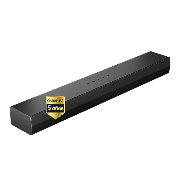 Barra compacta 2.0 con doble woofer, Dolby y AI Sound Pro, ideal para TVs peque&ntilde;os.