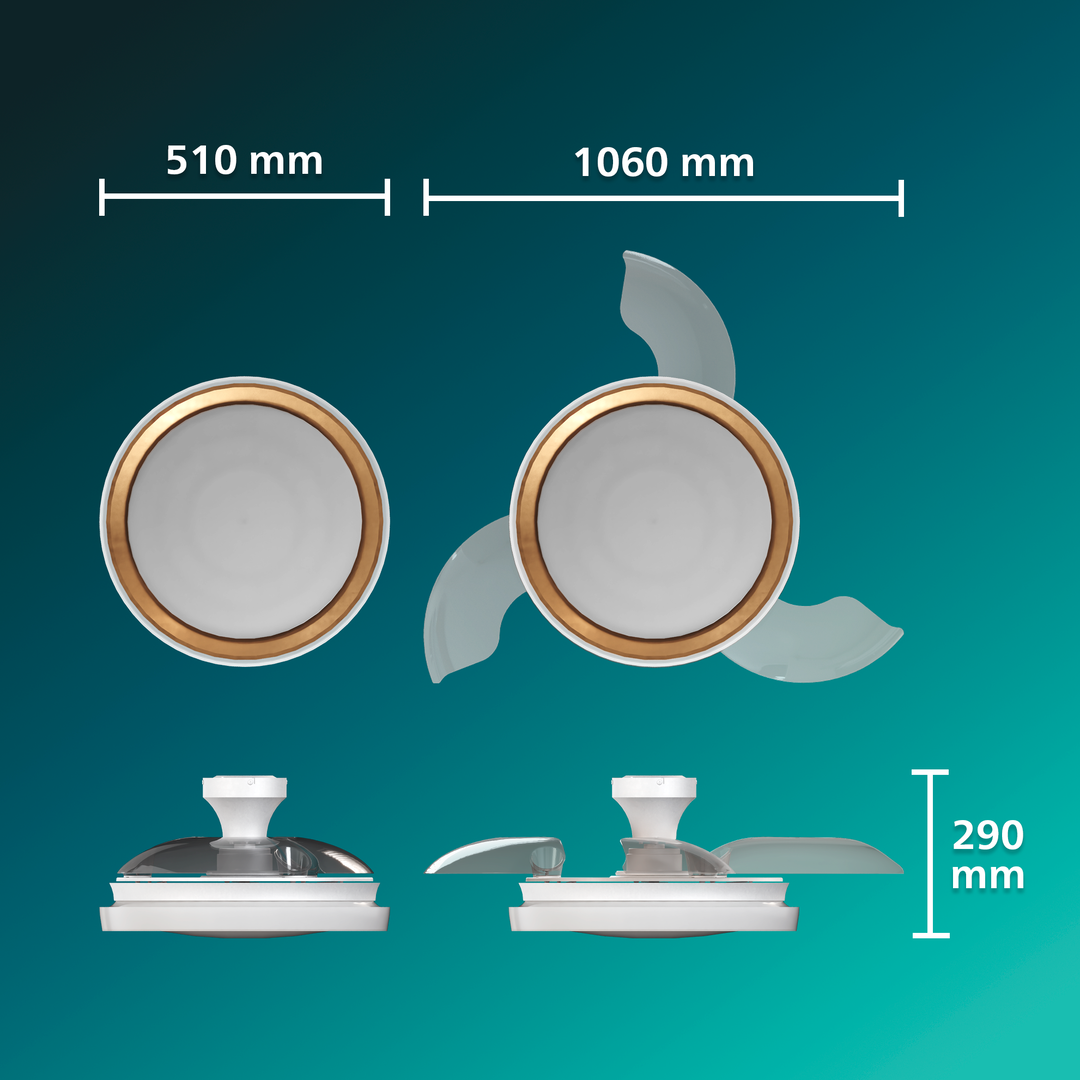 Ventilador Plegable Techo Bliss 2026 DC Oro