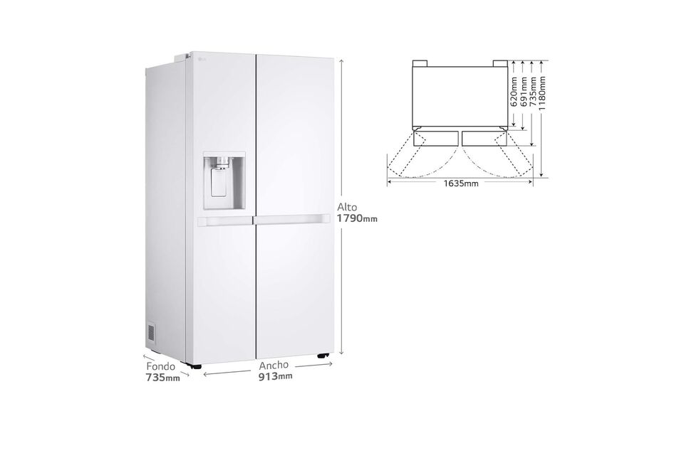 Frigor&iacute;fico Side by Side 638 L blanco, No Frost, Smart Inverter, l&iacute;nea eficiente E.