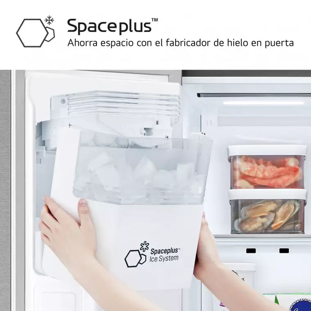 Frigor&iacute;fico Side by Side 641 L, inox antihuellas, con DoorCooling+, LINEARCooling y dispensador de agua y hielo.