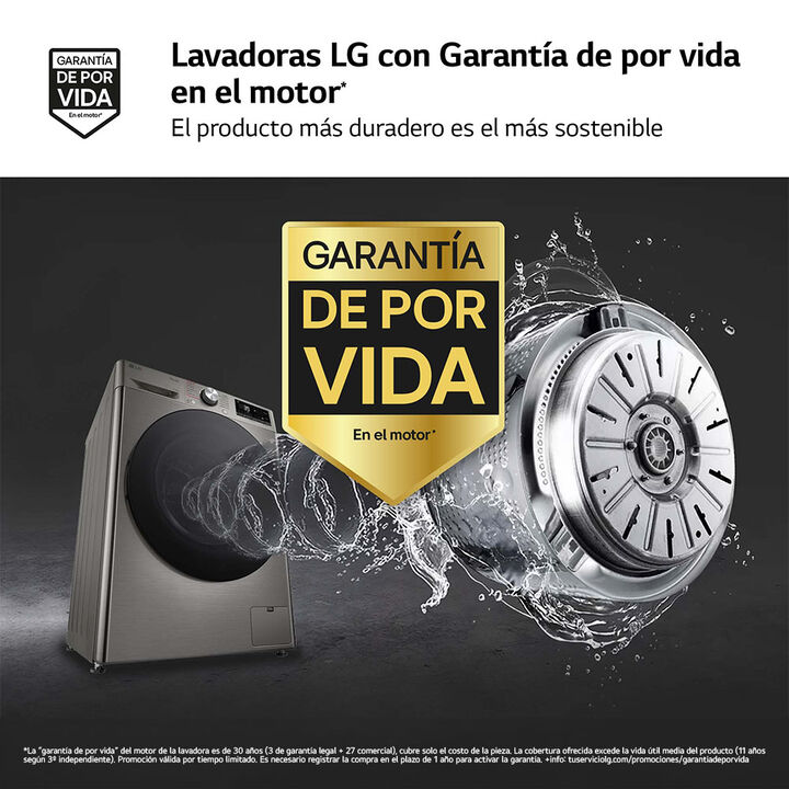 Lava-secadora 9 kg/6 kg inox con AI DD&trade;, TurboWash 360&deg;, vapor Steam&trade; y control Wi-Fi.