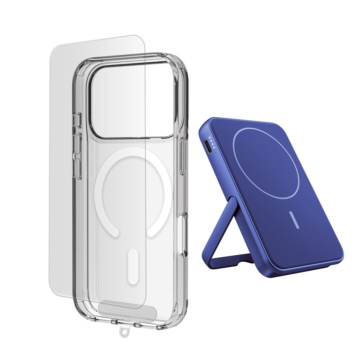 <p>Este pack 3 en 1 est&aacute; dise&ntilde;ado para ofrecer la combinaci&oacute;n perfecta de protecci&oacute;n, comodidad y autonom&iacute;a extra para tu iPhone. Incluye una powerbank magn&eacute;tica, una funda resistente y un protector de pantalla de vidrio templado, asegurando que tu dispositivo est&eacute; siempre protegido y listo para usar.</p>
<p>La powerbank magn&eacute;tica de 5000 mAh permite cargar tu iPhone de manera inal&aacute;mbrica, garantizando un acople firme y estable gracias a sus imanes integrados. Su dise&ntilde;o compacto y ligero la hace perfecta para llevarla contigo en cualquier momento, proporcionando energ&iacute;a extra cuando m&aacute;s la necesitas.</p>
<p>La funda protectora protege frente a golpes, ca&iacute;das y ara&ntilde;azos, manteniendo el dise&ntilde;o original del iPhone y asegurando acceso completo a botones y puertos.</p>
<p>El protector de pantalla de vidrio templado a&ntilde;ade una capa extra de seguridad, protegiendo la pantalla frente a impactos y desgaste diario. Mantiene la claridad visual y la sensibilidad t&aacute;ctil, asegurando una experiencia de uso fluida y c&oacute;moda.</p>
<p>Este pack es ideal para quienes buscan comodidad, protecci&oacute;n y rendimiento en un solo producto, optimizando la durabilidad y funcionalidad de su iPhone.</p>
<h3>Caracter&iacute;sticas principales</h3>
<ul>
<li>Pack completo 3 en 1: funda + protector de pantalla + powerbank</li>
<li>Powerbank magn&eacute;tica de 5000 mAh compatible con MagSafe</li>
<li>Carga inal&aacute;mbrica r&aacute;pida y sin cables</li>
<li>Dise&ntilde;o compacto, ligero y port&aacute;til</li>
<li>Puerto USB-C para carga alternativa</li>
<li>Funda resistente a golpes y ara&ntilde;azos con ajuste preciso</li>
<li>Protector de pantalla de vidrio templado de alta dureza</li>
<li>Alta claridad visual y sensibilidad t&aacute;ctil</li>
<li>Instalaci&oacute;n sencilla con kit incluido</li>
<li>Protecci&oacute;n contra sobrecarga, sobrecalentamiento y cortocircuitos</li>
</ul>
<h3>Contenido del pack</h3>
<ul>
<li>1 x Powerbank magn&eacute;tica inal&aacute;mbrica 5000 mAh</li>
<li>1 x Funda protectora compatible con iPhone</li>
<li>1 x Protector de pantalla de vidrio templado</li>
<li>Kit de limpieza e instalaci&oacute;n</li>
</ul>
<h3>Ideal para</h3>
<ul>
<li>Usuarios que buscan un pack completo y funcional</li>
<li>Personas que necesitan bater&iacute;a extra durante el d&iacute;a</li>
<li>Quienes desean proteger su iPhone sin comprometer el dise&ntilde;o</li>
<li>Usuarios que valoran comodidad, funcionalidad y durabilidad</li>
</ul>