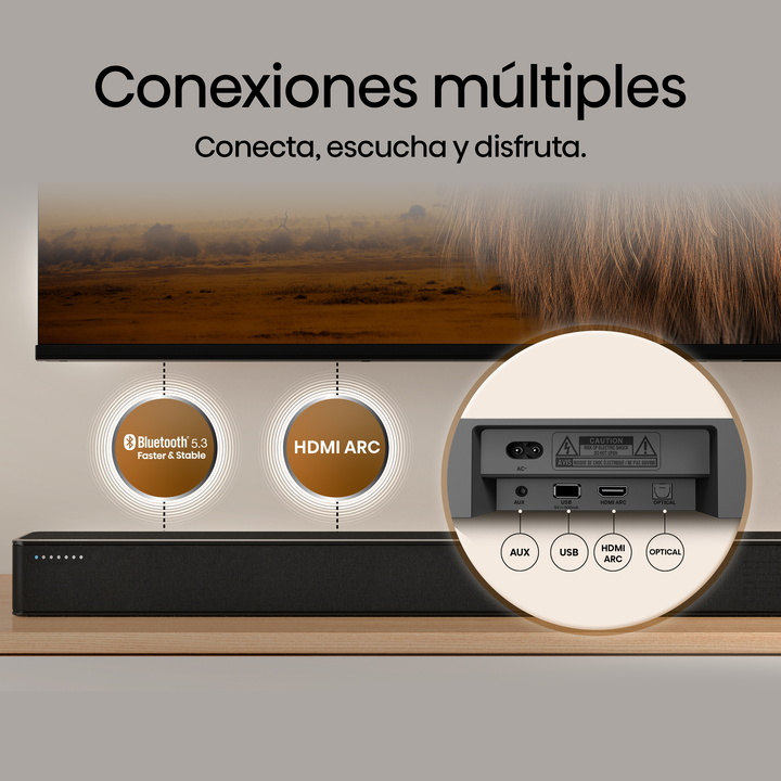 HS2100 Barra de Sonido 2.1 con Dolby Audio y DTS Virtual