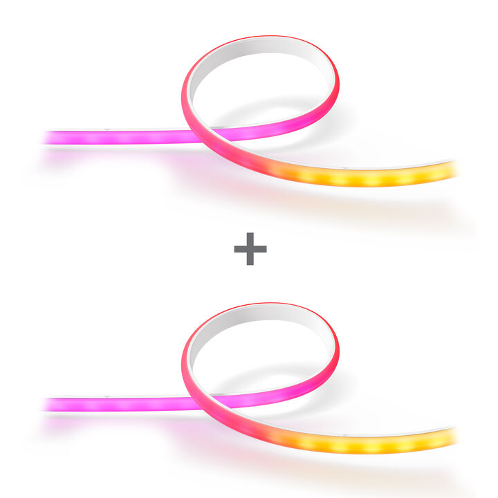 El pack incluye una tira de luces Philips Hue Gradient de 2 metros, perfecta para resaltar tu televisor, una estantería o cualquier mueble. Esta tira LED de vanguardia es capaz de proyectar múltiples colores a la vez, creando un efecto de degradado de color suave y dinámico que hará que tu espacio cobre vida.

Además, se incluye el Philips Hue Bridge, el cerebro del sistema. Con él, podrás controlar hasta 50 luces desde tu teléfono, sincronizarlas con tus películas y música, y crear rutinas personalizadas. Es el dúo perfecto para una experiencia de iluminación inteligente completa y envolvente.