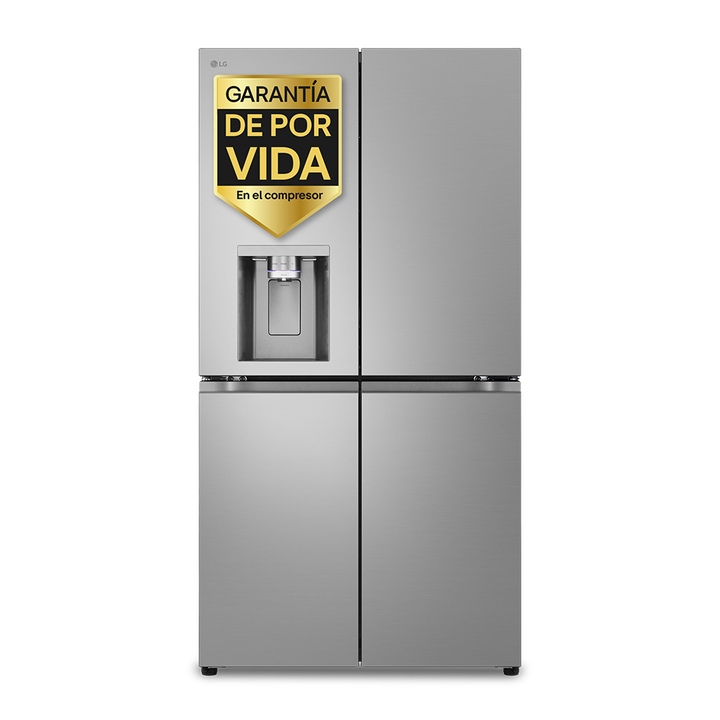 Frigor&iacute;fico americano de 4 puertas con 646 litros, InstaView, DoorCooling+, LinearCooling, UVnano y dispensador de agua y hielo con dep&oacute;sito interno. Clase energ&eacute;tica E y dise&ntilde;o inox antihuellas.