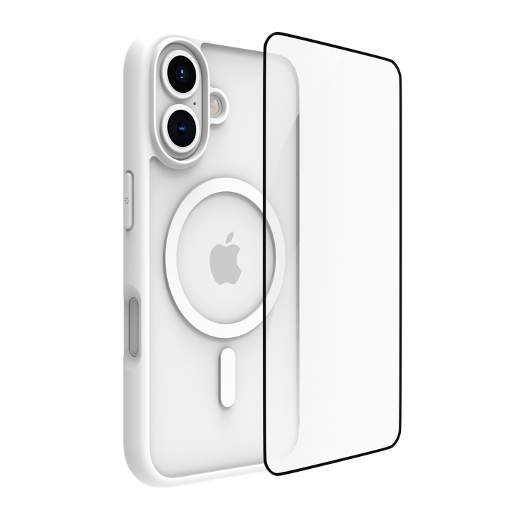 Funda iPhone 16 Blanco + Protector Ecoshield