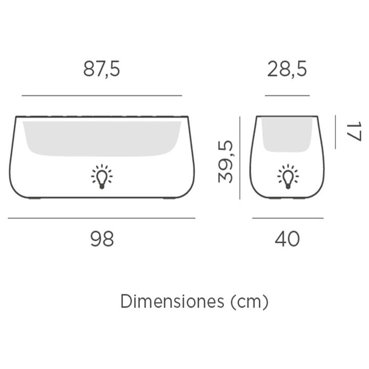 Jardinera Camelia large Solar + Bater&iacute;a Luz RGBWW