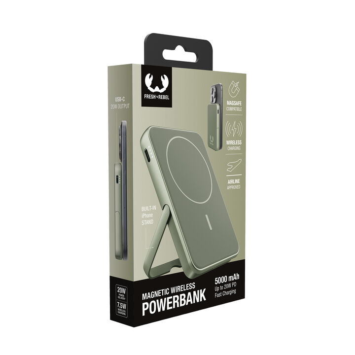 Carga tu iPhone de forma inal&aacute;mbrica y sin esfuerzo con la Powerbank Magn&eacute;tica. Su dise&ntilde;o ultrafino se adhiere magn&eacute;ticamente a tu iPhone (compatible con MagSafe), ofreciendo una carga segura y un soporte integrado para una visualizaci&oacute;n c&oacute;moda. &iexcl;Perfecta para llevar a cualquier lugar e incluso apta para volar!