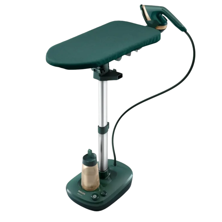 Philips AIS6020/70 Todo en Uno Serie 6000: planchado vers&aacute;til y sin quemaduras gracias a la tecnolog&iacute;a OptimalTEMP. Incluye tabla multi&aacute;ngulo integrada, vapor potente de 45 g/min, eliminaci&oacute;n del 99,9 % de bacterias y &aacute;caros, base con controles a pie y dep&oacute;sito de agua extra&iacute;ble de 1,1 L para mayor comodidad.