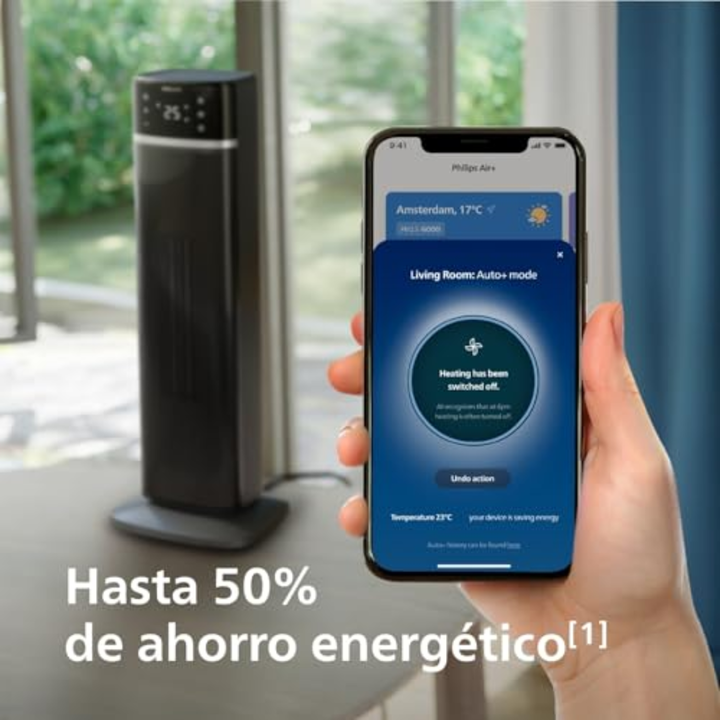 Philips Serie 5000 – Calefactor cerámico CX5120/11
Calienta tu hogar en solo 2 segundos con potencia ajustable de hasta 2000 W, ideal para estancias de hasta 20 ㎡. Ofrece 5 funciones avanzadas de seguridad y control inteligente a través de la app Air+. Su tecnología cerámica garantiza eficiencia energética y confort rápido y duradero. Philips Serie 5000 – Calefactor cerámico CX5120/11
Calienta tu hogar en solo 2 segundos con potencia ajustable de hasta 2000 W, ideal para estancias de hasta 20 ㎡. Ofrece 5 funciones avanzadas de seguridad y control inteligente a través de la app Air+. Su tecnología cerámica garantiza eficiencia energética y confort rápido y duradero.