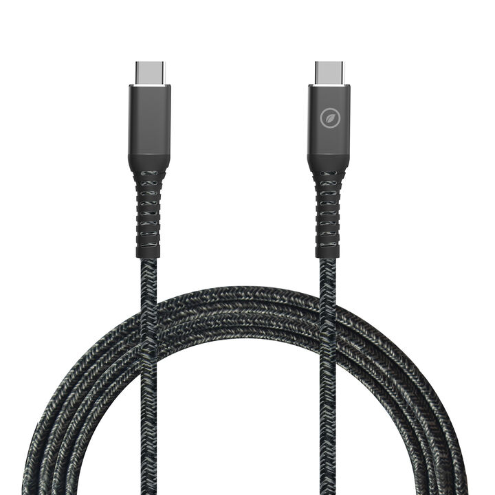 Carga y transfiere datos entre tus dispositivos con la nueva gama de cables y cargadores de muvit for change y contribuye a hacer del planeta un lugar mejor. 

Cable para carga y transferencia de datos con conector Tipo C a Tipo C, 5A transferencia r&aacute;pida, 1.2m de longitud, en color negro, 100% reciclable y fabricado con materiales reciclados de origen certificado RCS - RECYCLED CLAIM STANDARD. 

En muvit for change nos comprometemos a donar el 1% de los ingresos para el planeta*.