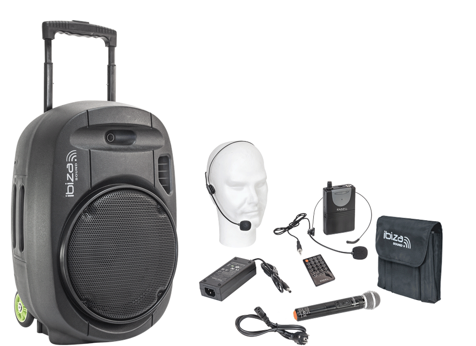 <div class="producto">

  <p class="descripcion-producto">
    Este sistema de sonorizaci&oacute;n port&aacute;til ofrece una calidad sonora excepcional. 
    Equipado con una bater&iacute;a recargable integrada de 4500 mA, garantiza una autonom&iacute;a de m&aacute;s de 5 horas.
    Su trolley retr&aacute;ctil y sus ruedas de poliuretano con rodamientos permiten transportarlo f&aacute;cilmente.
  </p>

  <p class="descripcion-producto">
    Sus micr&oacute;fonos inal&aacute;mbricos UHF profesionales (de mano y de cabeza), junto con el mando a distancia,
    proporcionan una gran polivalencia y libertad de movimiento, adem&aacute;s de una gran facilidad de uso
    gracias a su pantalla retroiluminada.
  </p>

  <p class="descripcion-producto">
    Este sistema, muy vers&aacute;til, resulta ideal para m&uacute;ltiples usos: asociaciones deportivas, baile,
    bares, terrazas, conferenciantes, cantantes y m&uacute;sicos, tanto en exteriores como en interiores.
    Gracias a sus m&uacute;ltiples entradas y salidas (USB, SD, l&iacute;nea y micr&oacute;fono), cubre todas las necesidades
    de reproducci&oacute;n y conexi&oacute;n digital.
  </p>

</div>