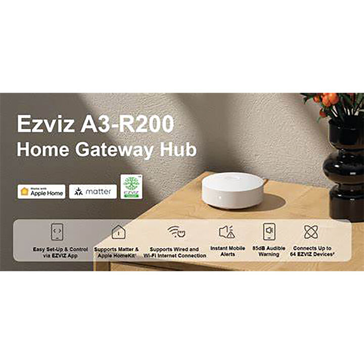 Esta puerta de enlace doméstica funciona con una amplia gama de productos EZVIZ, y la lista sigue creciendo a medida que EZVIZ amplía su familia de productos.