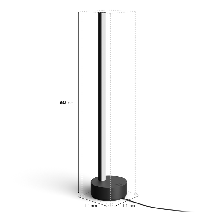 <p>L&aacute;mpara de Sobremesa HUE Signe Gradient</p>
<p>LED integrado.</p>
<p>Bombilla incluida.</p>
<p>Controlable por Wifi &amp; Bluetooth.</p>
<p>Esta elegante l&aacute;mpara de sobremesa Philips Hue Signe combina iluminaci&oacute;n ambiental gradient e iluminaci&oacute;n&nbsp; e iluminaci&oacute;n con luz blanca c&aacute;lida de trabajo. Conecta a tu red dom&eacute;stica para obtener un control completo e inmediato de la iluminaci&oacute;n del hogar desde un dispositivo inteligente.</p>
<ul style="list-style-type: circle;">
<li><strong>Bombillas Compatibles:&nbsp;</strong>LED Integrado.</li>
<li><strong>Casquillo:&nbsp;</strong>Integrado</li>
<li><strong>Bombilla incluida:&nbsp;</strong>SI</li>
<li><strong>N&ordm; Bombillas:</strong>&nbsp;1</li>
<li><strong>Regulable:</strong>&nbsp;SI</li>
<li><strong>Luminosidad (LM):</strong>&nbsp;1040 lm</li>
<li><strong>Bridge incluido:</strong>&nbsp;NO</li>
<li><strong>Di&aacute;metro (mm):</strong>&nbsp;111</li>
<li><strong>Altura (mm):</strong>&nbsp;553</li>
<li><strong>Material:&nbsp;</strong>Metal y Sint&eacute;tico</li>
<li><strong>Color:</strong>&nbsp;Negro</li>
<li><strong>Protecci&oacute;n IP:</strong>&nbsp;IP20</li>
</ul>