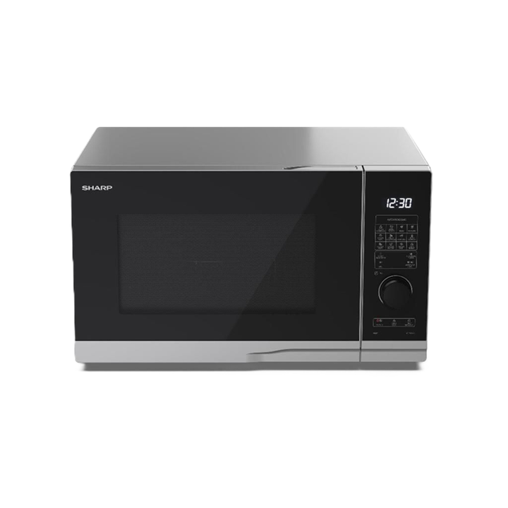 Este microondas SHARP de 900 W y parrilla de 1000 W ofrece un dise&ntilde;o de aspecto contempor&aacute;neo con un elegante acabado negro complementado con una ventana de puerta negra y un panel de control, el complemento perfecto para cualquier cocina. Con el panel de control f&aacute;cil de usar y 10 niveles de potencia, es una excelente opci&oacute;n para sus necesidades de microondas