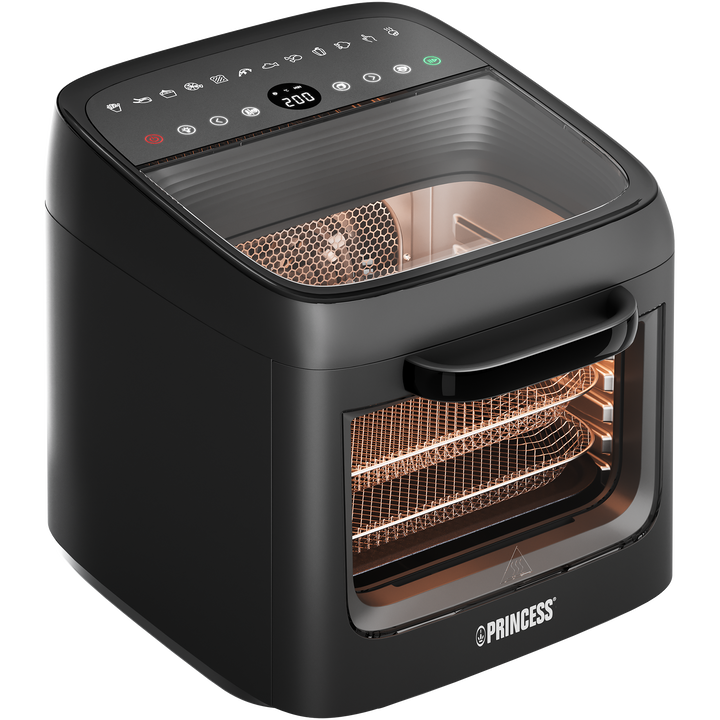Presentamos la Princess Airfryer Oven Vision, un electrodom&eacute;stico de cocina vers&aacute;til que combina la funcionalidad de una freidora de aire y un horno en una unidad conveniente. Con una generosa capacidad de 12.6 L y un potente motor de 1800 W, este dispositivo multifuncional ofrece infinitas