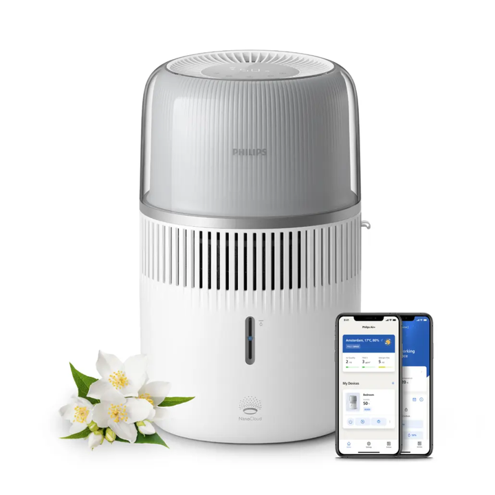 Respira la diferencia con el humidificador Philips Serie 5000, dise&ntilde;ado para aportar confort y bienestar en tu hogar. Con una capacidad de humidificaci&oacute;n de 400 ml/h, es eficaz en estancias de hasta 56 m&sup2;, ofreciendo hasta 37 horas de funcionamiento continuo.

Su avanzada tecnolog&iacute;a NanoCloud humidifica el aire de forma higi&eacute;nica, reduciendo hasta en un 99 % la propagaci&oacute;n de bacterias, sin dejar polvo blanco ni manchas de humedad en muebles o suelos. Ideal para dormitorios, incluso para beb&eacute;s y ni&ntilde;os.

Incluye funciones pr&aacute;cticas como el modo QuickDry para un secado r&aacute;pido del filtro, aromaterapia con aceites esenciales, e iluminaci&oacute;n ambiental personalizable para crear el ambiente perfecto.

El modo de sue&ntilde;o silencioso [m&aacute;x. 12 dB(A)] y la luz nocturna garantizan un descanso reparador, mientras que el control inteligente mediante la aplicaci&oacute;n Air+ te permite gestionar el dispositivo con facilidad.

Con un dep&oacute;sito de llenado superior y lateral, bajo consumo energ&eacute;tico y dise&ntilde;o pensado para el d&iacute;a a d&iacute;a, este humidificador es la soluci&oacute;n ideal para mantener un aire sano y equilibrado en tu hogar.
